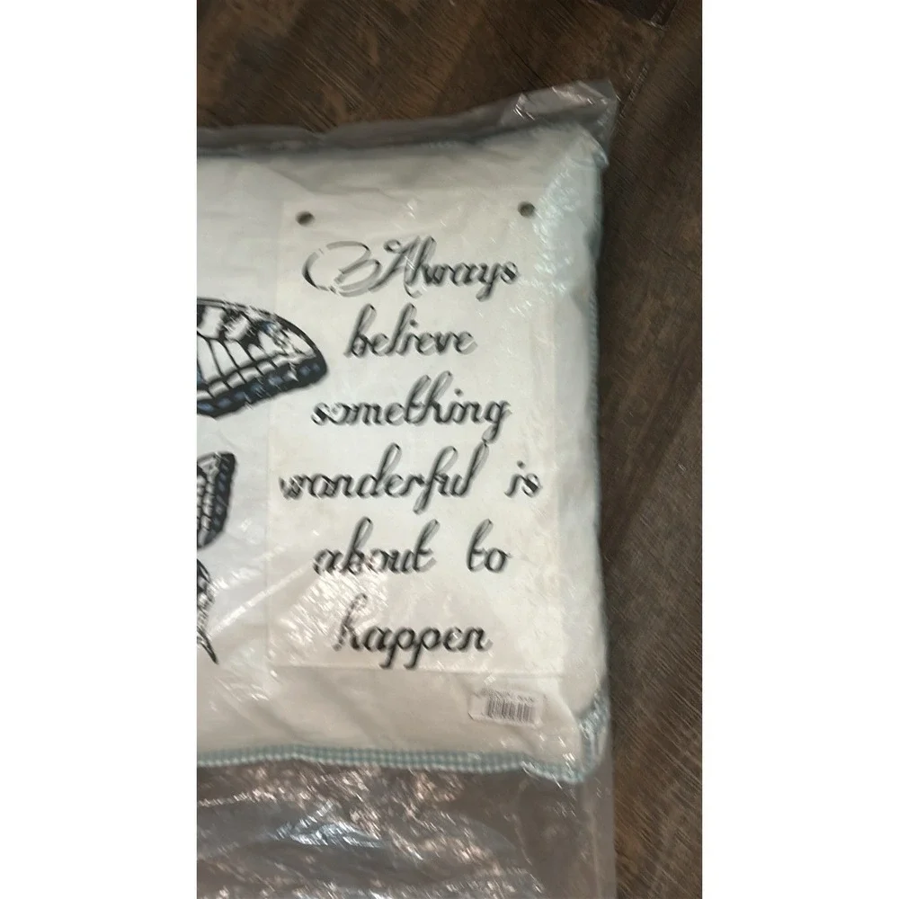 Butterfly Pillow 20x20 NEW Always believe something wonderful is about to happen